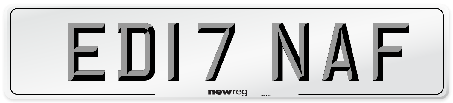 ED17 NAF Number Plate from New Reg